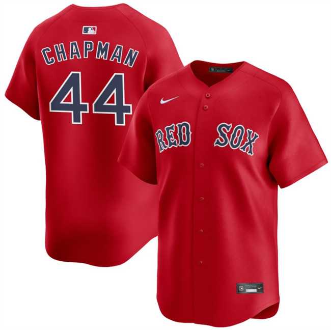 Mens Boston Red Sox #44 Aroldis Chapman Red 2025 Alternate Limited Stitched Jersey Dzhi